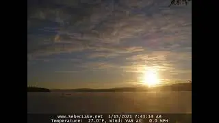 Ice-fishing begins at Sebec Lake, Maine - Sunrise Timelapse