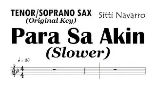 Para Sa Akin Tenor Soprano Sax Slower Version Sheet Music Backing Track Partitura Sitti Navarro