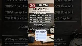 Daily Exam Countdown | Jan 20 | UPSC & TNPSC 2026 | One Day at a Time
