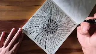 Day 27 - Spiral Bloom 🌸 | Zentangle Art | Inky Canvas Palette