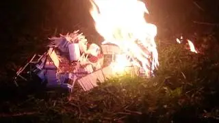 Burgbrand angriff von katapult
