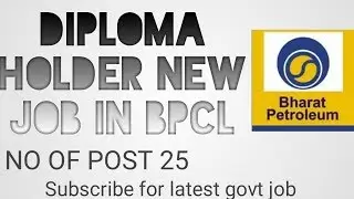 New job in BPCL  DIPLOMA SALARY 41000