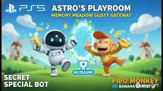 Astro's Playroom: Gusty Gateway Secret Bot Location 🤖✨ | Pipo Monkey Dance Riddle