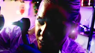 ASMR-обследование ЛОР-органов (чистка ушей, осмотр отоскопом) в темном кабинете врача