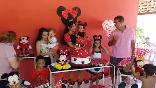 Parabéns pra Melissa - Festa tema Minnie vermelha. 2 anos
