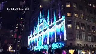 The iconic light show at Saks Fifth Avenue, NYC. at: 611 Fifth Ave (across Rockefeller Center)