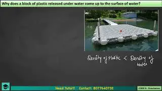 Why does a block of plastic released under water come up to the surface of water?
