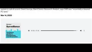 David George RW Baird Analyst on Bloomberg Surveillance Discussing SVB
