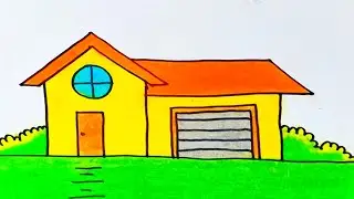 How to Draw a House Scenery Very Easy |Drawing House Easy Step by Step