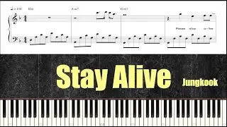 [Full ver] Jungkook (정국) - Stay Alive (Prod. SUGA of BTS) | Piano Tutorial | Sheet Music (피아노 악보)