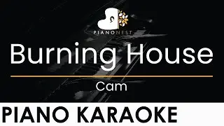 Cam - Burning House - Piano Karaoke Instrumental Cover with Lyrics
