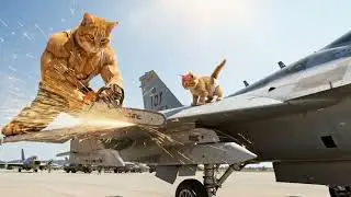 Kitten mocks a cardboard helicopter? A cat builds a real helicopter and wins! 🚁 #Cartoons #animation
