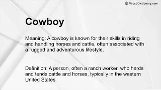 Cowboy Meaning