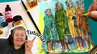 Struggling with dull gouache illustrations? Mixed media techniques tutorial