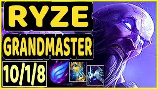 RYZE - 10/1/8 KDA GAMEPLAY - EUW Ranked GRANDMASTER