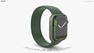 Apple Watch Series 7 41mm Green Aluminum Case with Solo Loop 3D model by 3DModels.org