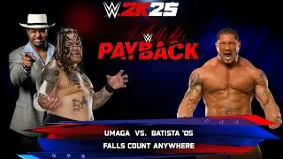 Full Match - Umaga vs Batista '05: Falls Count Anywhere Match at Payback | WWE 2k25 