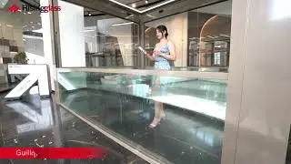 Guillotine glass system.