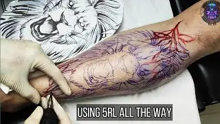 LION WHIP SHADING - TATTOO TIME LAPSE ( USING 5rl )