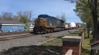 CSX W992-28 GE Turbine High and Wide Train in Fairport, NY 5/1/21