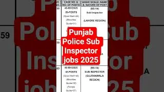 sub inspector jobs in punjab police #subinspector #punjab #police #jobs