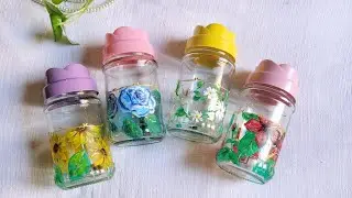 Painting on Glass Jars | Spice Jar Easy Painting | Glass Jar Decoration