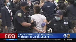 Crowds Gather In Union Square To Protest Police Violence In Response To George Floyd's Death
