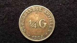 1962 Netherland Antilles Islands SILVER 1/4 Gulden Coin