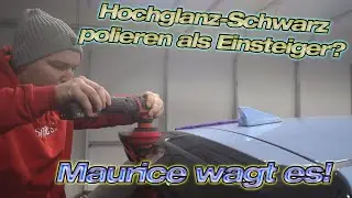 Einsteiger Maurice poliert zum ersten Mal einen hochglanz-schwarz Spoiler - Anleitung Flex PXE 80