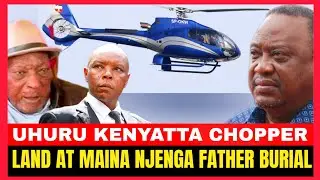 LIVE;UHURU KENYATTA LAND AT MAINA NJENGA'S BURIAL