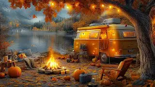 Lakeside Autumn Jazz | Cozy Jazz Ballads & Fireplace Ambience for Study