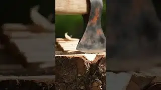 #23 Wood chopping #asmr #axe #relax