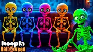 Five Funny Skeletons Sleeping in The Bed | Spooky Halloween Songs For Kids | Hoopla Halloween