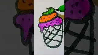 Icecream🍦colour drawing #shorts #art #coloring #trending #ytshorts @Jeni_Art2.0 @artforyou1