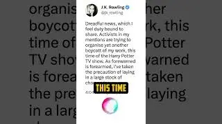 JK Rowling MOCKS Boycotters of Harry Potter TV Show