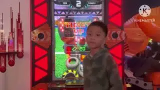 Getting a lot of tickets at Dave and Busters.