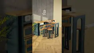 Bar, Stools, Table, Storage, and Seating All in One. #multifunctional #furniture