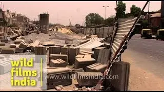 AIIMS Flyover construction in Delhi in the 1990's era of rapid development of urban infrastructure