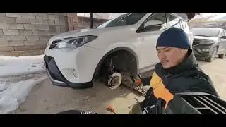 how to replace a brake pads and discs Toyota Rav 4 2012-2015