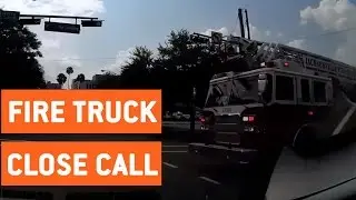 Driver Has Close Call With Firetruck | Near Hit
