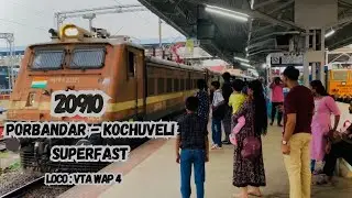 20910 Porbandar - Kochuveli Super fast Express Arriving Kozhikode | Indian Railways |