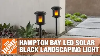 Hampton Bay Solar Black LED Path Landscaping Light | The Home Depot