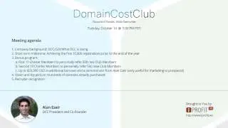 Domain Cost Club (DCC)-1st Official Webinar10.14 2014