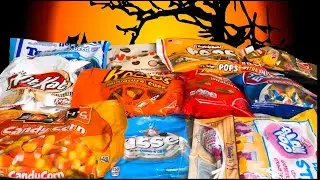 ASMR CHOCOLATE CANDY BARS UNWRAPPING ( HALLOWEEN CANDIES HERSHEY, TWIX, WHOPPERS, KITKAT, CANDY CORN