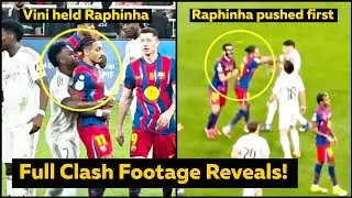 Full Footage shows Raphinha push on Valverde as Vinicius held him back in Barcelona vs Real Madrid