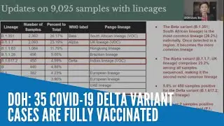 DOH: 35 COVID-19 Delta variant cases are fully vaccinated
