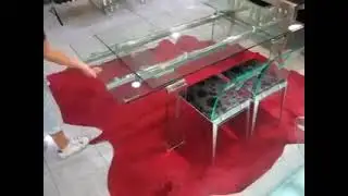 Table extensible avec plateau en verre tremp&eacute; - Lord / Atlanta