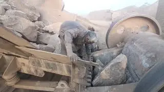 Extreme Hard Work! Workers Breaking Massive Stones with Hammer | Real Labor 💪