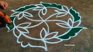 Flowers design muggulu 🪷 simple colour kolam