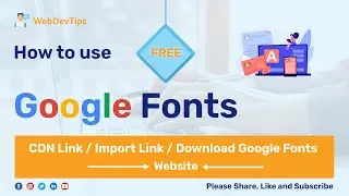 How To Use Google Fonts In Your Website | Use Free Google Fonts #webdevtips #html #website #css